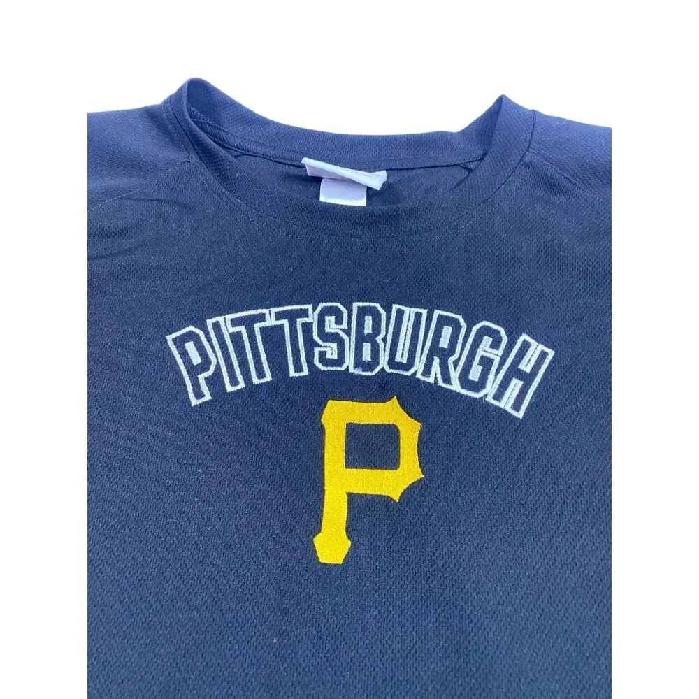 Pittsburgh Pirates MLB Shirt Mens 2XL Black Yellow Baseball Moisture Wicking
